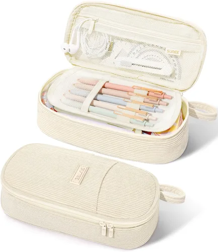 Miniatura 20 de Estuche Lindo para Lápices SUNEE, Funda Estética para Bolígrafos, Bolsa Grande para Lápices de Color con Cremallera, Almacenamiento y Organizador