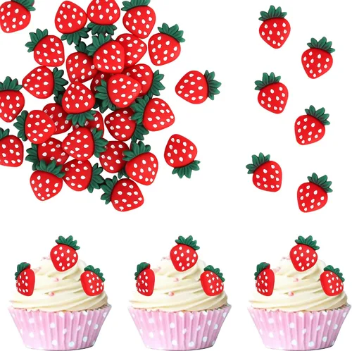 Miniatura 34 de Paquete de 24 adornos para cupcakes Sweet One con purpurina para primer cumpleaños, fresa, cupcakes, para frutas, baby shower, primer cumpleaños