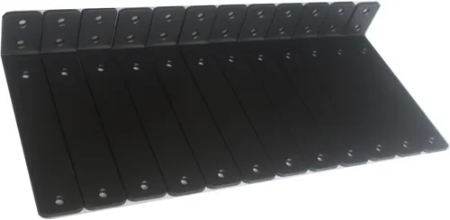 Miniatura 64 de Paquete de 12 soportes de estante en L de 8 pulgadas de largo x 6 pulgadas de alto x 1.5 pulgadas de ancho, 5 mm de grosor, soporte de estante en L