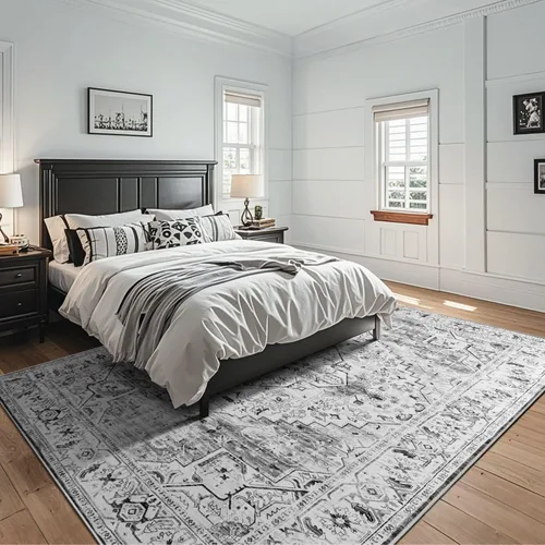 Miniatura 182 de Syalife 4x6 Alfombra Lavable para Área, Ultra Suave Antideslizante, Pila Baja, Alfombra Vintage Resistente a Manchas para Sala de Estar, Alfombra