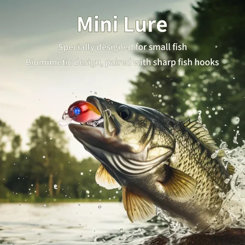 Miniatura 7 de TSKS Kit de Señuelos Artificiales de Pesca Mixto Incluyendo Minnow de Aleta de Buceo Frontal, Popper de Superficie, Cebos de Manivela, Lápiz VIB