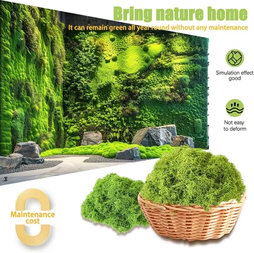 Miniatura 4 de Musgo de musgo falso para manualidades, musgo artificial de 3.52 onzas para manualidades, musgo sintético para jardín de hadas, decoración de Verde