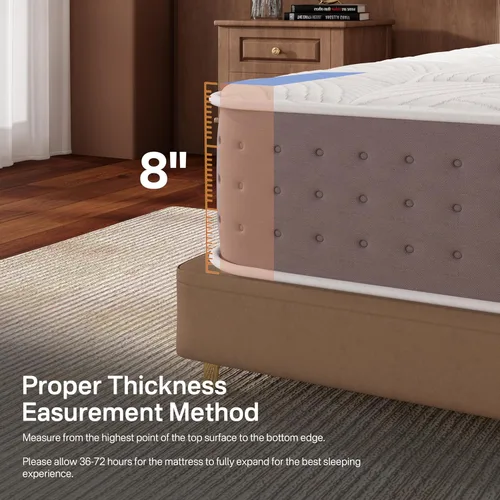 Miniatura 8 de Twin XL Mattress, 8 Inch Hybrid XL Twin Size Mattress in a Box, Cooling Gel Memory Foam Mattresses with Pocket Spring, Pressure Relief