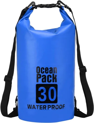 Miniatura 29 de Bolsa seca impermeable, 5 L, ajuste para mujeres y hombres, bolsas a prueba de agua, mochila flotante ligera de almacenamiento en seco con silbato