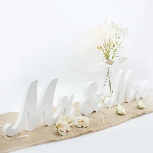 Letrero de Mr y Mrs para mesa de boda, letras grandes de madera de Mr y Miss, letra de madera para decoración de fiesta, mesa principal de boda,