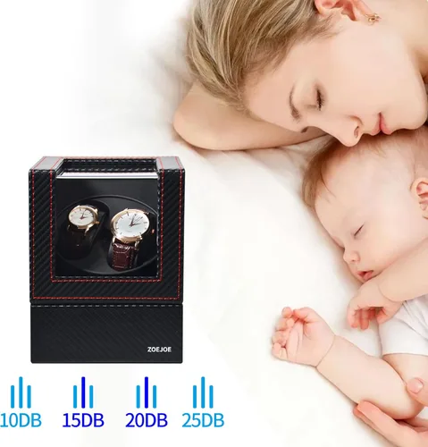 Miniatura 6 de Enrolladores automáticos de reloj para relojes automáticos, caja de bobinadora de reloj doble para hombres y mujeres, caja de almacenamiento