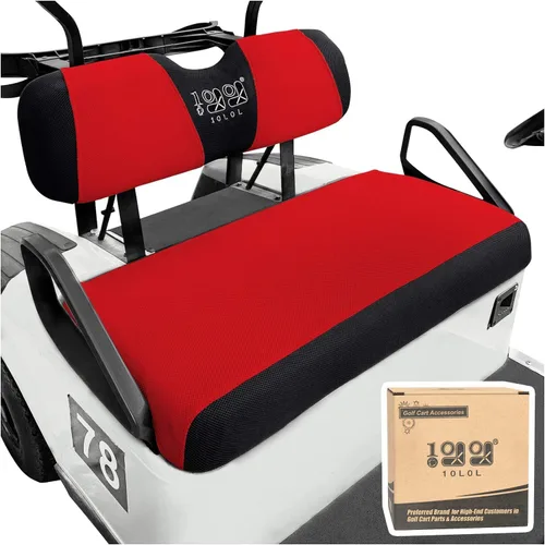Miniatura 8 de 10L0L Fundas de asiento de carrito de golf para EZGO TXT RXV y Club Car DS 2000-up, tela de malla de aire transpirable lavable, color beige y azul
