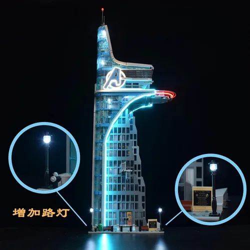 Miniatura 3 de LightGo Kit de iluminación LED diseñado para Marvel Avengers Tower compatible con Lego 76269 juego de construcción, no incluye