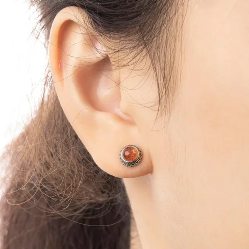 Miniatura 19 de Aretes de plata de ley con piedra natal de cristal real, joyería para mujer, moda occidental 925, envejecida, bohemia, hecha a mano, el mejor regalo