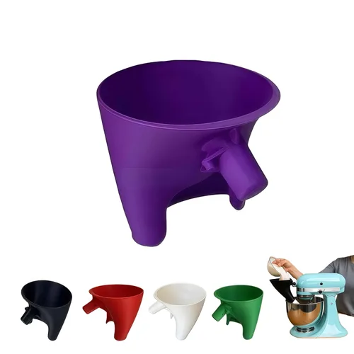 Miniatura 9 de Embudo para harina para mezclador KitchenAid 5 Qt, accesorio anti-salpicaduras para mezclador de pie con cabezal inclinable de 4.5 y 5 cuartos Negro