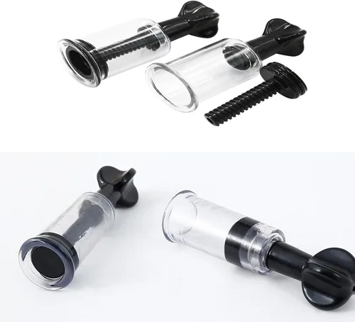 Miniatura 7 de Jesakmie 4 ventosas de pezón de 2 tamaños para pezones planos o invertidos, ventosa portátil de bomba de pezón rojo y negro, succión invertida