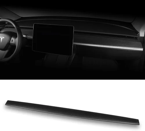 Real 3K Toray - Cubierta de tablero de fibra de carbono seca para Tesla Model 3 y modelo Y 2021-2023.5 - Envoltura de tablero de instrumentos de