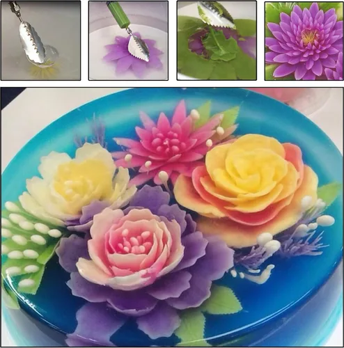 Miniatura 8 de Woohome Herramientas de pastel de arte, herramientas de gelatina 3D, incluye 60 herramientas de gelatina y boquillas de pastelería para decoración