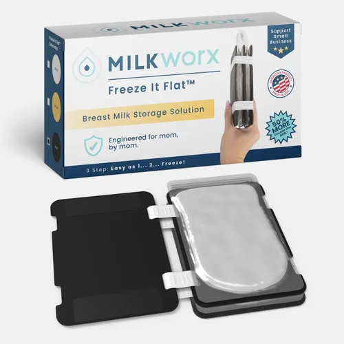Freeze It - Sistema de almacenamiento de leche materna plano, organizador que ahorra espacio para bolsas de almacenamiento de leche materna, Negro