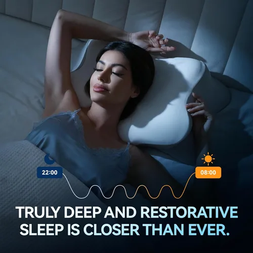 Miniatura 8 de Almohada cervical para el dolor de cuello, espuma viscoelástica ergonómica para personas que duermen de lado y espalda Blanco
