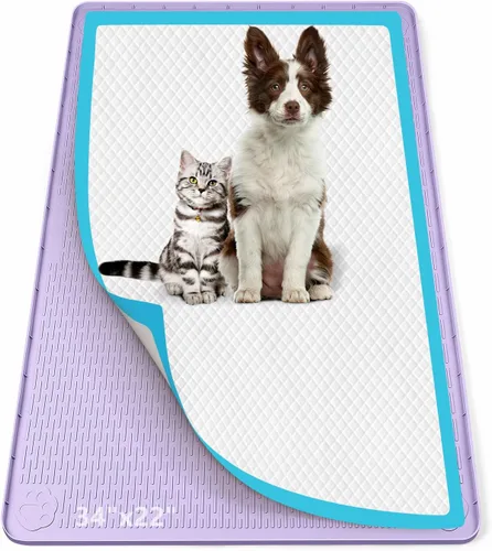 Miniatura 44 de Soporte para orina para perros, 51 x 25.6 pulgadas, de silicona, a prueba de fugas, borde alto, antiderrames, para cachorros, gatos, conejos