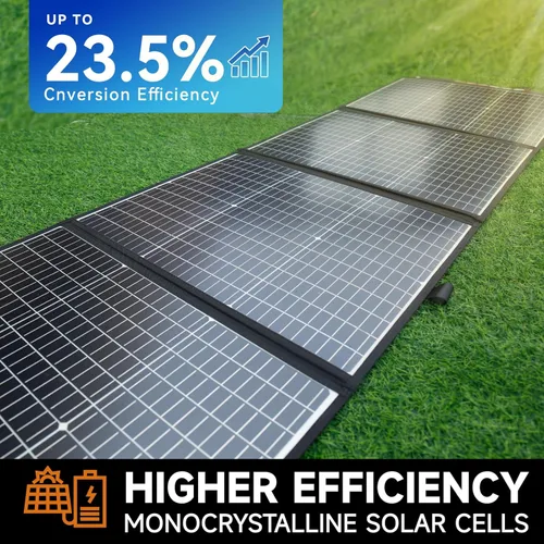 Miniatura 2 de BALDR Paneles solares monocristalinos de 200 W, cargador solar plegable portátil para generadores solares y centrales eléctricas portátiles, kit