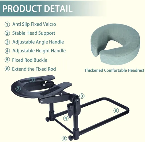 Miniatura 2 de Reposacabezas de masaje para cama, almohada ajustable para después de cirugía ocular, vitrectomía, reposacabezas de masaje para cama en casa