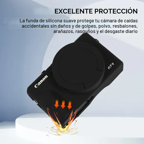 Miniatura 3 de Funda Easy Hood para cámara Canon Powershot G7 X Mark III, cubierta protectora de silicona suave con carcasa de lente extraíble para cámara Canon