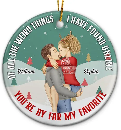 Miniatura 30 de Adorno de cerámica personalizado de todas las cosas extrañas que he encontrado en línea You're by Far My Favorite Adorno de cerámica para esposo y 29