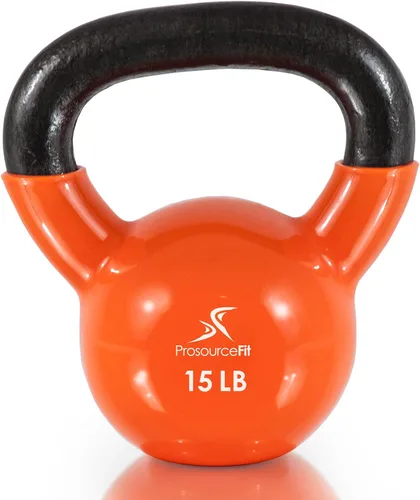 Miniatura 10 de ProsourceFit Vinyl Coated Cast Iron Kettlebells for Full Body Fitness Workouts
