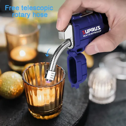 Miniatura 6 de SUPRUS Encendedor impermeable a prueba de viento, encendedor de plasma de arco, USB-C recargable con cuello expandible y flexible para exteriores