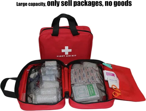 Miniatura 5 de Kit vacío de primeros auxilios de nailon, compacto, impermeable y ligero, bolsa de primeros auxilios con cremallera para emergencias en el hogar