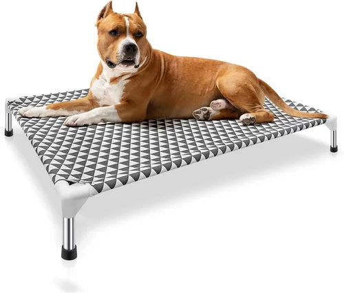 Miniatura 10 de Kuntrust Cama Elevada para Perros de Exterior Actualizada Catre para Mascotas Elevado Cama Refrescante para Cachorros Cama Elevada para Perros