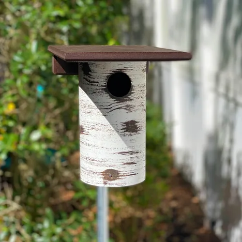 Miniatura 8 de DutchCrafters Gilbertson - Casa de pájaros azules con base extraíble, duradera y resistente a la intemperie, caja anidable para pájaros azules