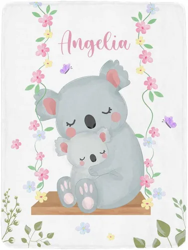 Miniatura 19 de Artsadd Manta personalizada con nombre, manta personalizada de animales de la selva, manta personalizada de safari para niños, niñas, baby shower