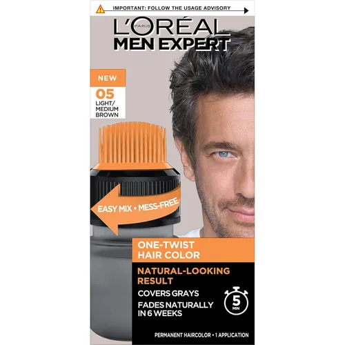 Miniatura 10 de L’Oreal Paris Men Expert One Twist - Tinte permanente de cabello para hombre, sin ensuciar, para cubrir canas, aplicación sencilla, sin mezclar y 01