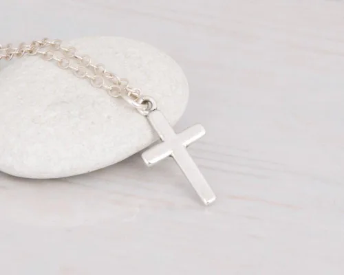 Miniatura 15 de Collar de cruz de oro para mujer, collares con colgante de cruz minimalista, longitud de 16 a 18 pulgadas, joyería cristiana hecha a mano, regalo
