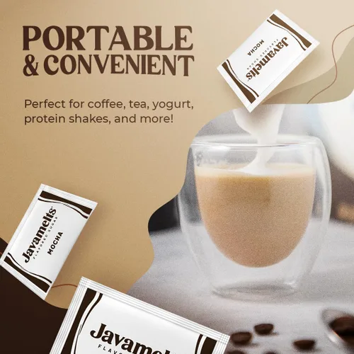 Miniatura 3 de Javamelts Paquetes de azúcar con sabor a moca Azúcar de caña pura para hornear, sustituto del jarabe de café, cócteles, té, sin OMG, sin lácteos