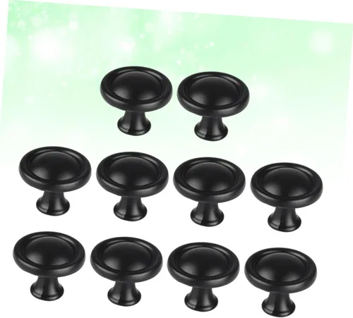 Miniatura 4 de OSALADI 20pcs aleación de aluminio manijas de gabinete redondo puerta tira hardware negro para gabinetes