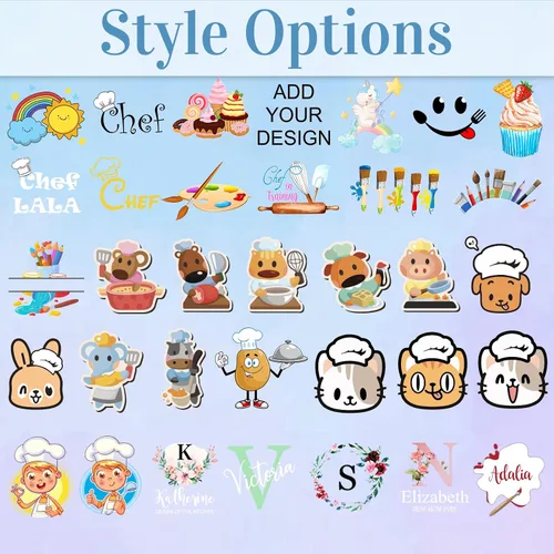 Miniatura 4 de Delantal personalizado para niños con nombre, juego de sombrero de chef personalizado, delantales personalizados, regalos para niños y niñas