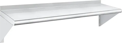HARDURA Estante de acero inoxidable de 12 x 48 pulgadas, estantes comerciales de 250 libras, estantería de metal para montaje en pared con protector