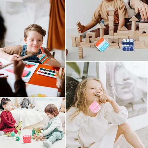 Miniatura 6 de Paquete de 100 mini juguetes para la ansiedad, recuerdos de fiesta, juguetes sensoriales de silicona para apretar, juguetes sensoriales a granel