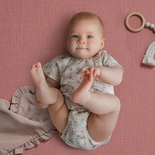 Miniatura 3 de Blissful Diary Sábanas de Muselina para Mini Cuna, Sábanas Ajustables de Colchón para Corralito Pack N Play, Algodón Suave para Niños y Niñas, Rosa