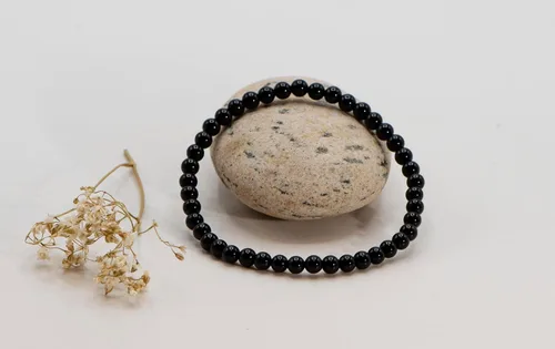 Miniatura 5 de Pulseras elásticas de ónix negro de 0.157in en varios tamaños (6, 6,5, 7, 7,5, 8 pulgadas)