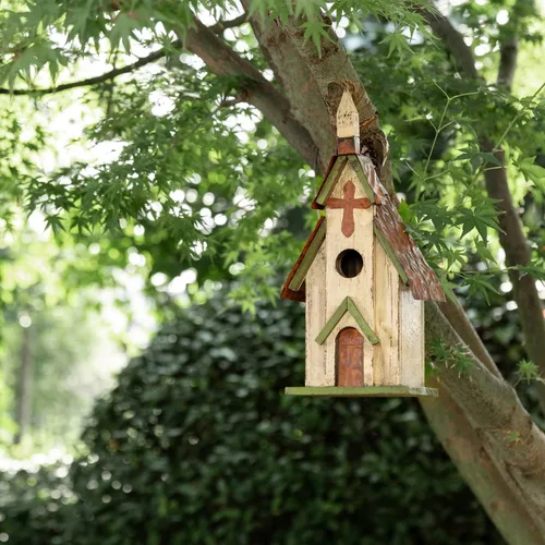Miniatura 4 de Glitzhome - Casas para pájaros para exteriores, casas para colibríes para exteriores, caja de anidación para pájaros de 11.5" de alto, hecha a mano