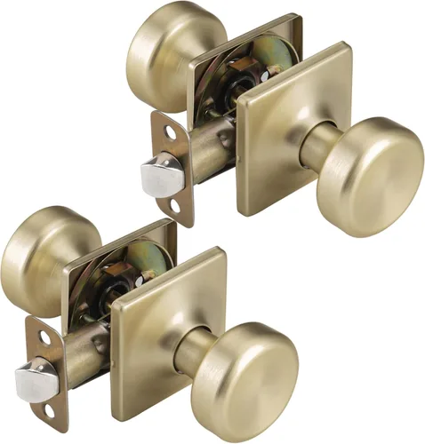 Miniatura 39 de Paquete de 6 pomos de puerta negros con roseta cuadrada, pomos de puerta Pismo con cerradura, manijas de puerta de privacidad interior para baño