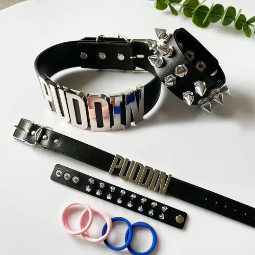 Miniatura 5 de Gargantilla de Halloween para mujeres y niñas, collar de cuero gargantilla de cuero, pulsera de espigas, accesorios de custume de Halloween