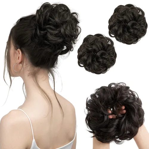 Miniatura 36 de SARLA 2 piezas de cabello desordenado color burdeos, onduladas, rizadas, sintéticas, coleteros falsos, extensiones de cola de caballo para mujeres