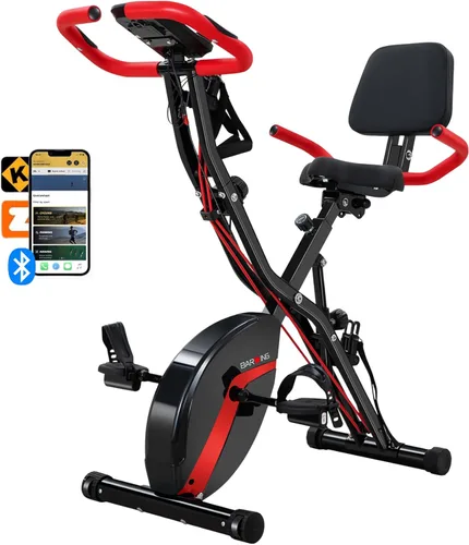 Miniatura 18 de BARWING Bicicleta de Ejercicio Estática para Entrenamiento en Casa, Bicicleta de Interior Plegable de 5 en 1 para Personas Mayores, Capacidad