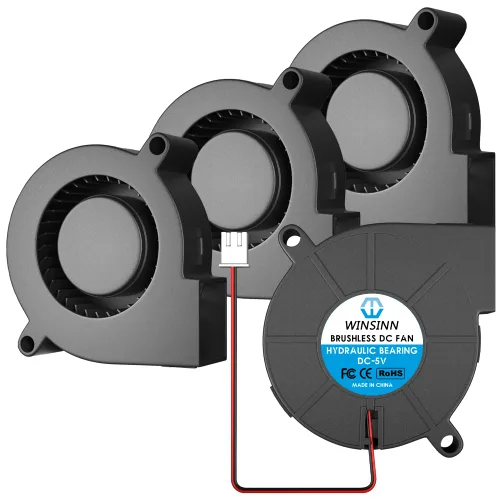 WINSINN Ventilador de soplador 5015 de 1.969 in 5 V, impresora 3D, ventiladores de 5 voltios, turbina turbina turbo rodamiento hidráulico,