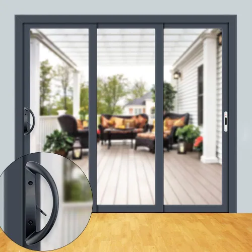 Miniatura 4 de ALLYWASAI Juego de manijas para puerta corrediza de patio, juego de manijas de repuesto perfecto estilo embutido para puertas de 1-1/2 pulgadas a