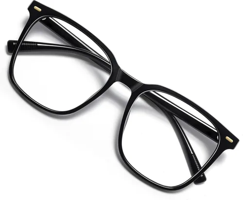 Oversized Square Blue Light Blocking Glasses for Women Men, Anti-Fatigue Computer Monitor Glasses Reduce Eye Strain