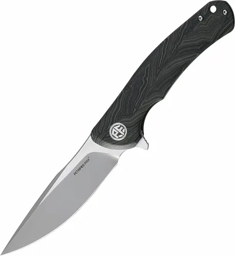 Miniatura 11 de Petrified fish Cuchillo plegable de acero K110 949 Fibra de carbono G10 Mango de cerámica Rodamientos de bolas Camping Caza Cuchillos EDC Negro