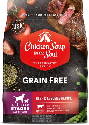Chicken Soup for The Soul All Natural Premium - Alimento seco para perros sin granos para toda la vida, primer ingrediente de carne real, sin