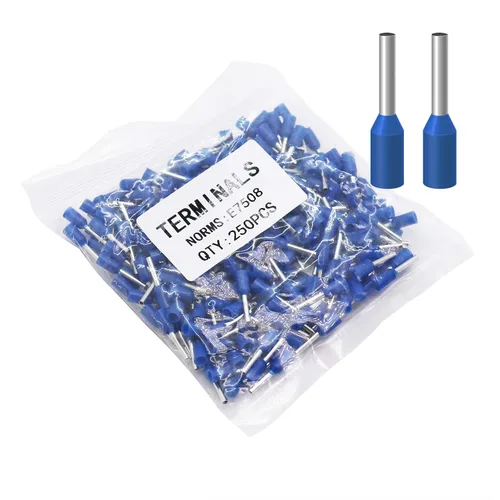 Miniatura 56 de Fidioto AWG12 Casquillos de Alambre Terminales, juego de 250 piezas AWG12 Conector de Terminal de Alambre con Pin Aislado para Terminales de Punta